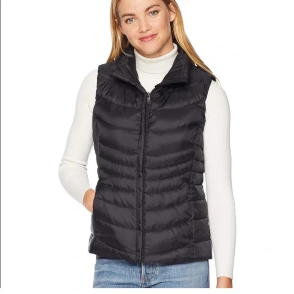 North Face Women 550 Quilted Puffer Vest  - Black - Size Medium